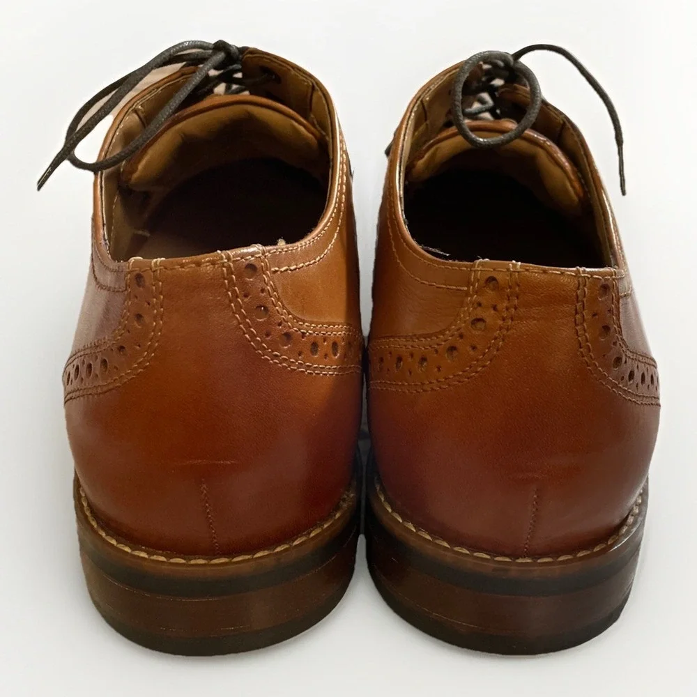 Nunn Bush Norcross Cap Toe Oxford Cognac Men's Size 12 M‎ No Insoles Lace Up EUC